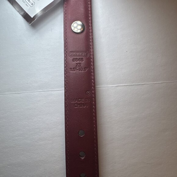 Coach Red Leather Dog Collar Grommets Charm F26177 Size XS NWT NIB - Picture 6 of 9